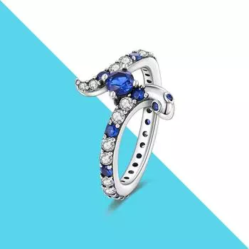 Женские модные кольца в виде змеи, синие, искрящиеся, праздничный подарок для подруги, возлюбленной 6