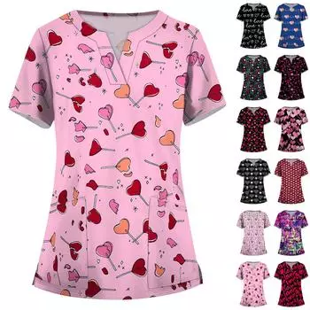 Женские модные комбинезоны с коротким рукавом и V-образным вырезом, с карманом, с принтом «любовь», топы, одежда L чёрный