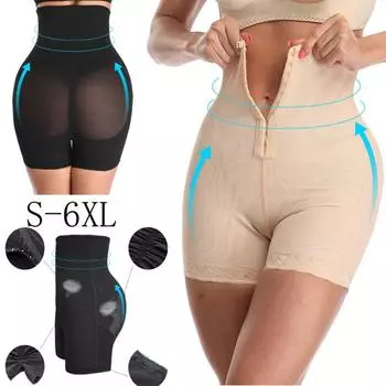 Женские модные контрольные трусики Body Shaper с высокой талией Бесшовное нижнее белье Брюки на животе S чёрный