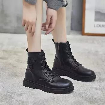 Женские модные короткие ботинки Ins Trend Martin Boots Outdoor Casual Walking Boots 35 чёрный