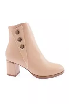 Женские модные короткие ботинки на каблуке с пряжкой