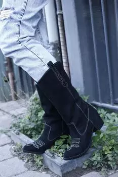 Женские модные ковбойские длинные сапоги