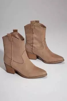 Женские модные ковбойские сапоги в стиле вестерн из норки и замши