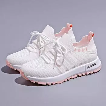 Женские модные кроссовки 2024 года, весна-лето, новые сетчатые, воздухопроницаемые, легкие, удобные, для занятий спортом и фитнесом, кроссовки для бега 36 чёрный