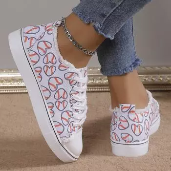Женские модные кроссовки, белые туфли для женщин, повседневная обувь в форме сердца, теннисные коньки, женская парусиновая обувь, большой размер 36 белый