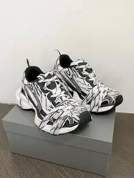 Женские модные кроссовки Dad со стразами — толстая подошва, уличный стиль, повседневная весенняя парижская версия 35