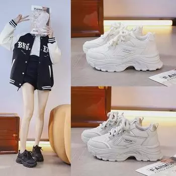 Женские модные кроссовки Daddy Retro 2025 года на весну — повседневная обувь на толстой подошве, модель 8821 40 чёрный