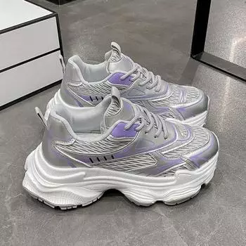 Женские модные кроссовки для тенниса на толстой подошве, спортивные кроссовки для женщин, весна-осень, сетчатые дышащие повседневные кроссовки, вулканизированная обувь 35 белый