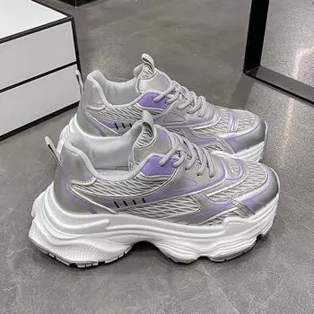 Женские модные кроссовки для тенниса на толстой подошве, спортивные кроссовки для женщин, весна-осень, сетчатые дышащие повседневные кроссовки, вулканизированная обувь 35 белый