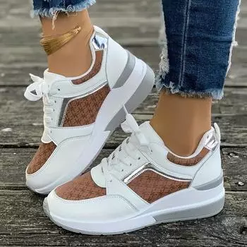 Женские модные кроссовки на платформе, повседневная обувь на шнуровке, удобная спортивная обувь с низким верхом, обувь больших размеров 36-43 36 белый