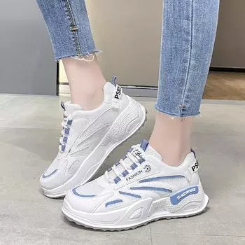 Женские модные кроссовки на платформе, удобные дышащие кроссовки для бега, повседневная обувь для спорта на открытом воздухе 36 белый