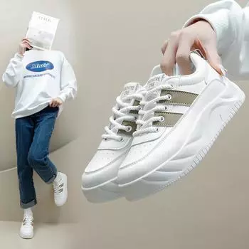 Женские модные кроссовки на плоской подошве, уличные кроссовки без шнуровки из искусственной кожи на платформе, легкие повседневные прогулочные туфли для женщин, спортивные кроссовки для спортзала на шнуровке 35