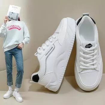 Женские модные кроссовки на плоской подошве, уличные кроссовки без шнуровки из искусственной кожи на платформе, легкие повседневные прогулочные туфли для женщин, спортивные кроссовки для спортзала на шнуровке 35