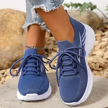 Женские модные кроссовки на шнуровке — дышащие и легкие кроссовки с низким верхом, удобная обувь для ходьбы 36 чёрный