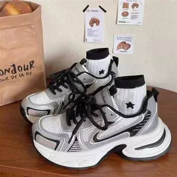 Женские модные кроссовки Новые повседневные кроссовки для бега Дизайнерская роскошная женская обувь Дышащая теннисная обувь Обувь на платформе 35