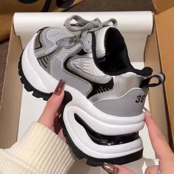 Женские модные кроссовки Новые повседневные кроссовки для бега Дизайнерская роскошная женская обувь Дышащая теннисная обувь Обувь на платформе 36