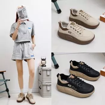 Женские модные кроссовки, уличная нескользящая обувь для скейтбординга на шнуровке, легкая удобная повседневная дышащая прогулочная спортивная обувь на плоской подошве для женщин 35