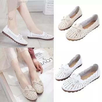 Женские модные летние сандалии с мягкой подошвой, пляжные полые повседневные туфли с отверстиями 36 белый