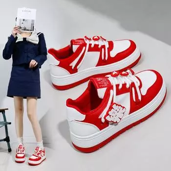 Женские модные массивные кроссовки на платформе, нескользящие дышащие прогулочные туфли на шнуровке, спортивная обувь, повседневные кроссовки из искусственной кожи для женщин 35 чёрный