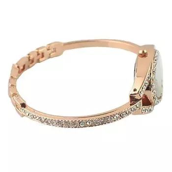 Женские модные минимализм с блестящими стразами золотого тона наручные часы из нержавеющей стали