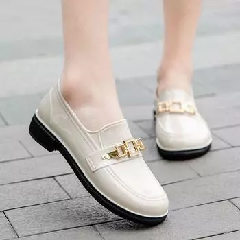 Женские модные нескользящие резиновые сапоги с мелким носком, летние, для улицы, новые повседневные водонепроницаемые сапоги из ПВХ, обувь для кухни, размер 36-40 36 чёрный