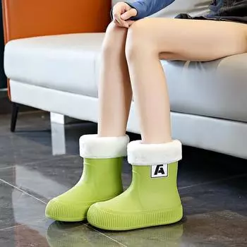 Женские модные нескользящие резиновые сапоги в студенческом стиле 36