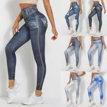 Женские модные новые брюки с цифровой печатью, плотно прилегающие, эластичные, быстросохнущие, спортивные штаны для бега, фитнеса, йоги L