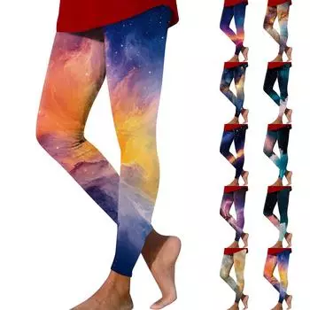 Женские модные облегающие эластичные повседневные брюки для йоги с принтом и эластичной талией L фиолетовый