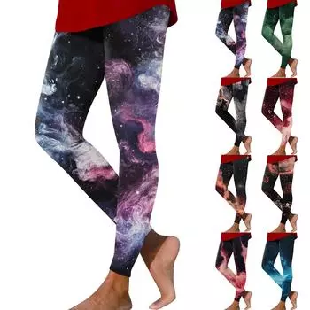 Женские модные облегающие эластичные повседневные брюки для йоги с принтом и эластичной талией S