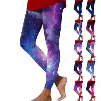 Женские модные облегающие эластичные повседневные брюки для йоги с принтом и эластичной талией S