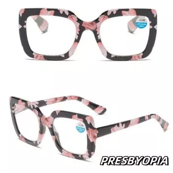 Женские модные очки для чтения с увеличенной оправой, очки для дальнего зрения, сверхлегкие оптические очки с высокой четкостью до +4,0 0 чёрный