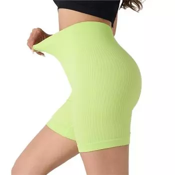 Женские модные однотонные бесшовные эластичные обтягивающие три штана XS чёрный