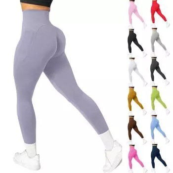 Женские модные однотонные брюки для йоги с высокой талией и двухсторонними карманами, эластичные обтягивающие леггинсы, спортивные брюки S
