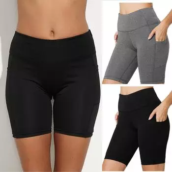 Женские модные однотонные леггинсы для занятий спортом, фитнесом, бегом, йогой M чёрный