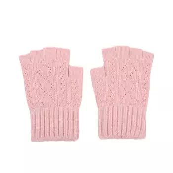 Женские модные однотонные перчатки с рукавами для пальцев, осенне-зимние, теплые, безпальцевые перчатки для сенсорных экранов One Size розовый