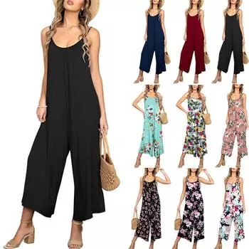 Женские модные однотонные подтяжки с высокой талией и карманами, свободные повседневные подтяжки с принтом L чёрный