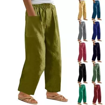 Женские модные однотонные повседневные брюки-карандаш с высокой талией и карманами на шнурке XXL серый