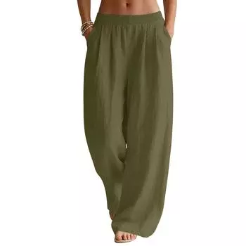 Женские модные однотонные повседневные брюки L фиолетовый