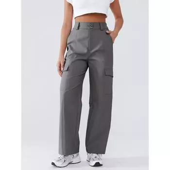 Женские модные однотонные повседневные брюки L светло-серый