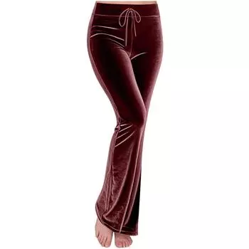 Женские модные однотонные повседневные брюки L винный
