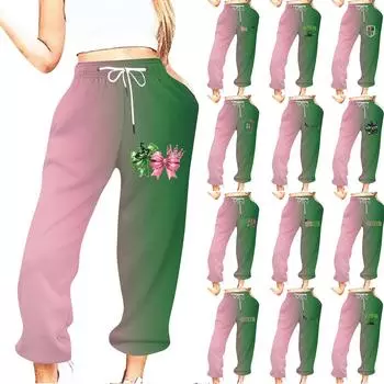 Женские модные однотонные повседневные брюки, санитарные брюки, эластичный пояс на шнурке и леггинсы S