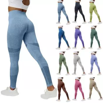 Женские модные однотонные штаны для йоги с высокой талией, узкие спортивные штаны для фитнеса L коричневый