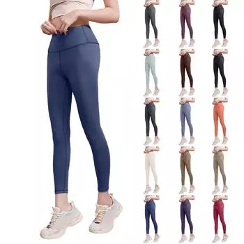 Женские модные однотонные штаны для йоги с высокой талией, узкие спортивные штаны для фитнеса XXL чёрный