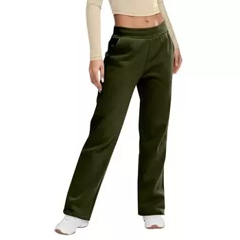 Женские модные однотонные утепленные повседневные универсальные спортивные удобные брюки L армия зеленый