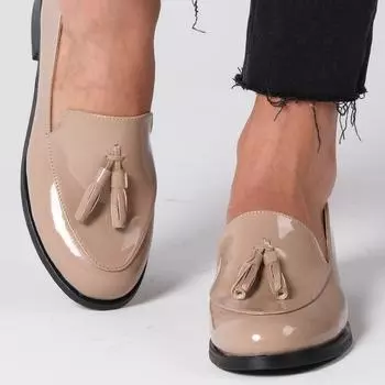 Женские модные оксфорды из лакированной кожи норки