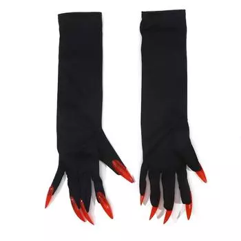 Женские модные перчатки для Хэллоуина с длинными ногтями, креативные перчатки для косплея, нарукавники для ведьм One Size красный