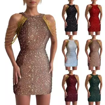 Женские модные платья Платья без рукавов Однотонные сексуальные платья L розовый