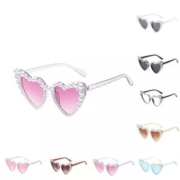 Женские модные пляжные универсальные солнцезащитные очки Love Pearl в оправе One Size серый