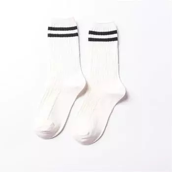 Женские модные полосатые длинные носки в японском стиле, корейские повседневные спортивные свободные носки с махрой, уличные носки средней длины из хлопка для скейтборда