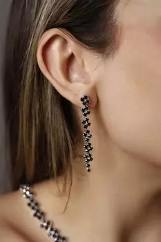 Женские модные посеребренные серьги с висячими камнями для приглашения на свадьбу, помолвку, вечернее платье
